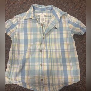 Tommy Bahama Plaid Pastel Button Down size 5/6